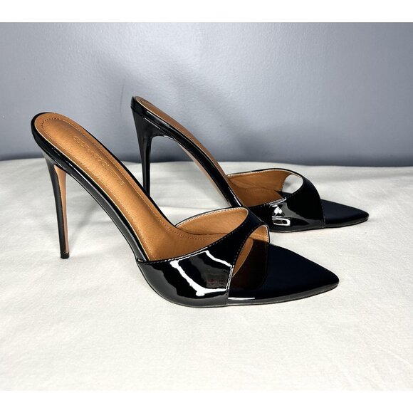 Cult of Coquette Shoes Gia Mules Size 11 Patent Pointed Toe High Heel Sexy Vegan - Picture 9 of 14